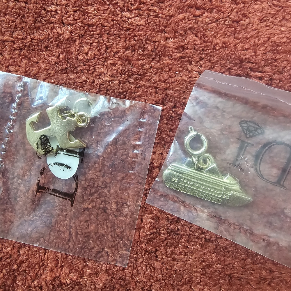 Cruise Beach Vacation Charms Gold Colored